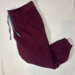 FIGS Technical Collection Zamora Jogger Scrub Pants XL Burgundy 1645